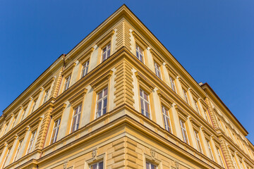 Obraz premium Yellow facade of a historic building in Litomerice, Czech Republic
