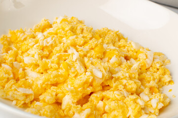 Macro Photo Scrambled Eggs, Omelet, Omelette, Omlet