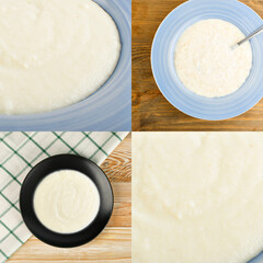 Semolina Porrige Collage, Different Manna Croup Porrige