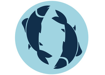 Herring logo for fish products and goods for fishing.