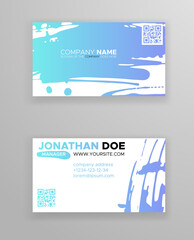 Creative color business card templates with minimalistic design. Abstract ink brush strokes.