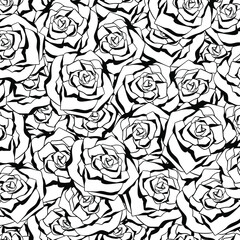 Obraz premium Roses. Floral endless background. Seamless vector pattern. Fashion print for fabrics, textiles, clothes.