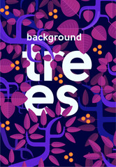 The inscription is a tree in the center and plant elements envelop this inscription. Flat vector illustration