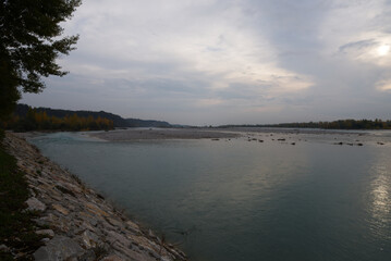 Fiume Tagliamento nel periodo autunnale