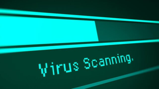 Animated Virus Scanning Progress Bar in Monitor Screen
