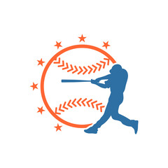 Baseball emblem design vector, Baseball Logo design template, Symbol icon, Illustration