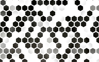Light Black vector backdrop with hexagons.