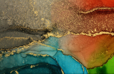 Art Abstract painting blots horizontalbackground. Alcohol ink colors. Marble texture.