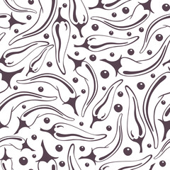 Fototapeta premium Chili peppers seamless pattern. Black and white 