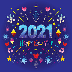 Happy New Year 2021 greeting card. Wow! Extremely impressive! 