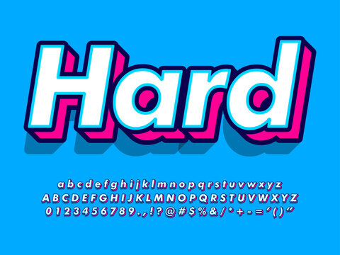 3d White and Magenta Text Effect