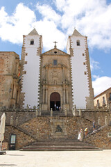 A church of the old city of Cáceres, Spain. The medieval walled city has been declared a UNESCO World Heritage Site.