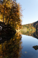 Autumn in the Fusine Lakes Natural Park, Italy