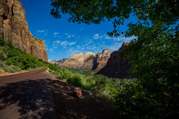 Exiting Zion National park on Tunnel Road