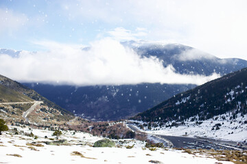 Fototapeta premium landscape with snow covered mountains