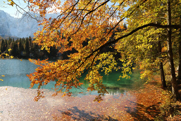 Autumn in the Fusine Lakes Natural Park, Italy