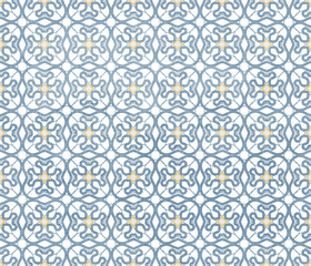 ornate seamless pattern.Morocco, Indian, Arabic, Turkish motifs . Azulejo. Lisbon, Portuguese or Spanish retro tiles mosaic, Mediterranean design.patchwork.