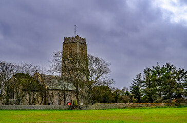 Fototapeta na wymiar St Andrews Church in the Norfolk village of Bacton on Sea