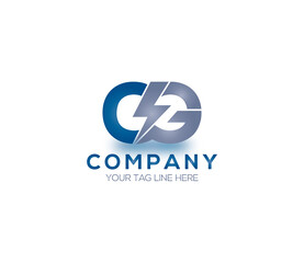 CG Alphabet Electric Logo Design Concept