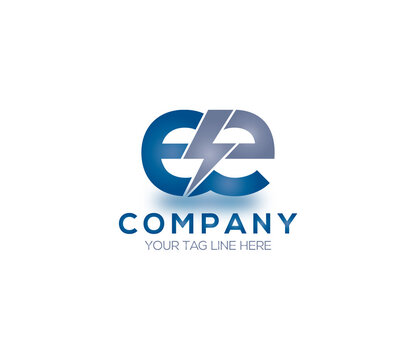 EE Alphabet Electric Logo Design Concept