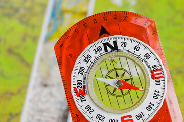 Compass and map.