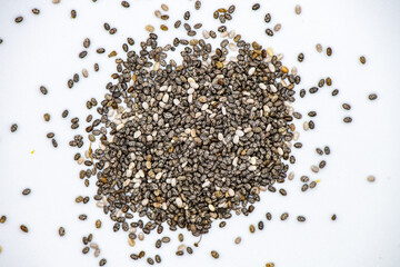 Chia seeds isolated on white background