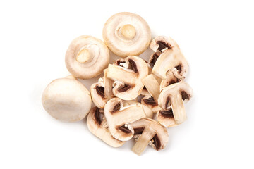 Champignons, close-up, isolated on white background