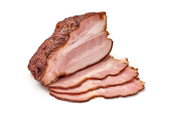 Smoked Pork meat, isolated on white background