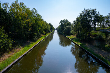 Fototapeta premium View on Beatrix canal near Eindhoven in sunny day