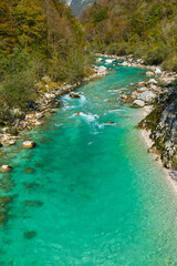 Soca river, Soca Valley, Julian Alps, Municipality of Kobarid, Slovenia, Europe