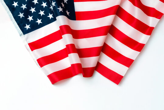 Closeup United States of America flag. Image of the american flag studio shot copy space