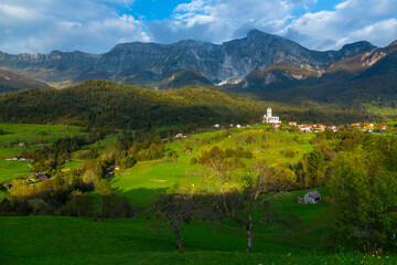Fototapeta na wymiar Dreznica, Julian Alps, Municipality of Kobarid, Slovenia, Europe
