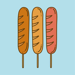 Sausage stick, sausage skewer Thai snack