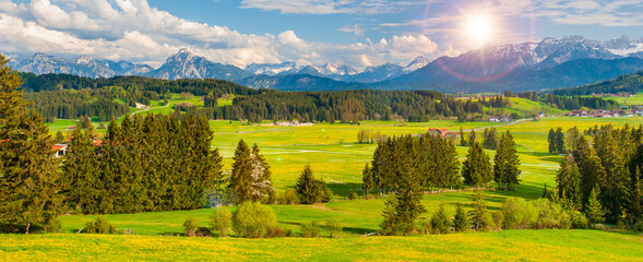 beautiful panoramic landscape in Bavaria, Germany