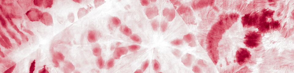 Glowing Panorama Art. Tye Dye Background. Coral