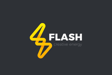 Flash Logo Energy design vector template. Thunderbolt voltage electric Logotype concept icon