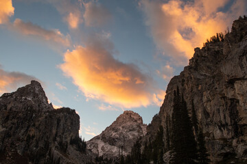 sunset in the mountains middle teton