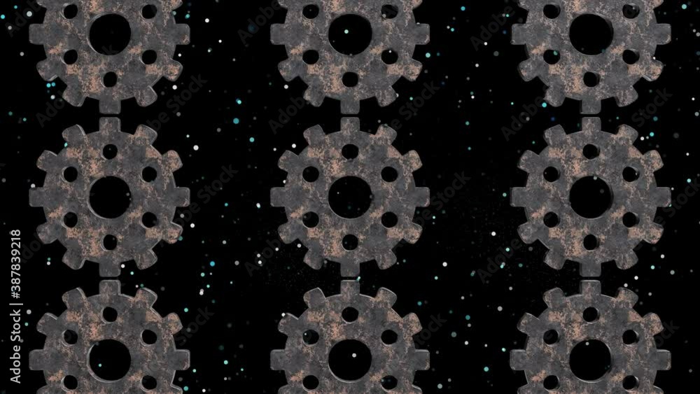 Aufkleber abstract video clip computer render illustration with rotating gears of universal business work