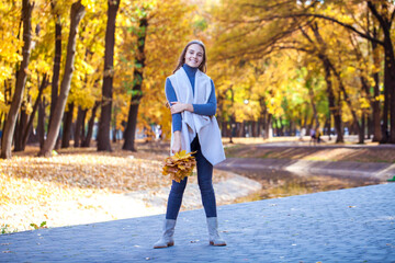 Obraz premium Portrait of a young beautiful blonde girl