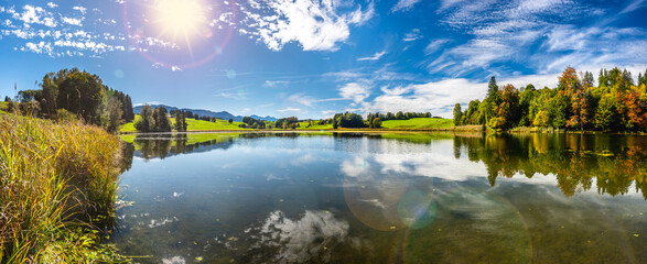 beautiful panoramic landscape in Bavaria, Germany