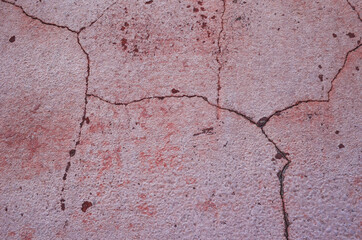 Obraz premium Pink wall. Cracks. Concrete texture. Background.