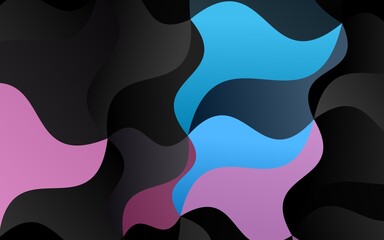 Dark Blue, Red vector background with lava shapes.