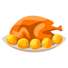 Happy Thanksgiving illustration of turkey.