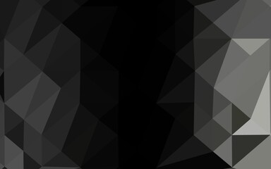 Dark Black vector shining triangular background.