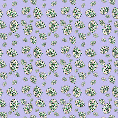 куст с цветной листвой на голубом фоне