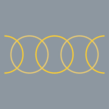 A golden ring chain link pattern against a silver background.