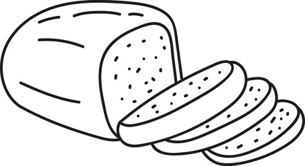 fresh bread to the table in doodle style