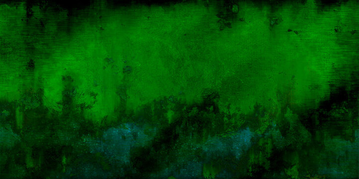 Vintage bright green background with grunge texture cracks, stained of the paint layer,  Christmas or St Patrick's day paper