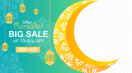 illustration of an background with mandala ornament for ramadan kareem sale banner promotion