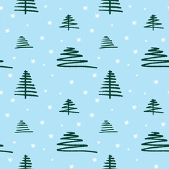 Obraz premium winter tree pattern for background, post, card or websites. High quality illustration